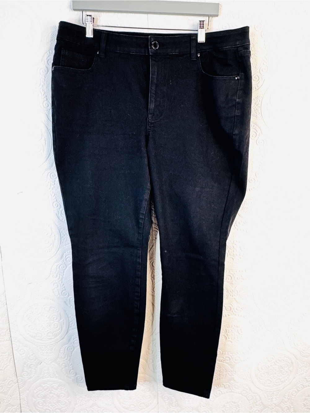 Lane Bryant Pants 16 Black Denim High Rise Skinny Casual Jeans Magic Waistband